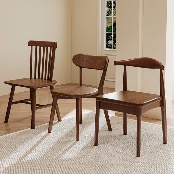 Elegant Walnut Wood Chair for Living Room
